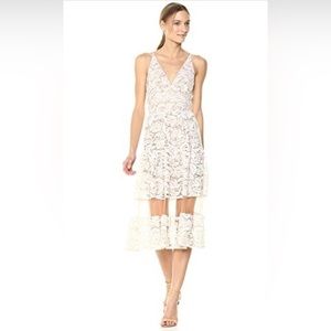 Plunging neckline rehearsal dress